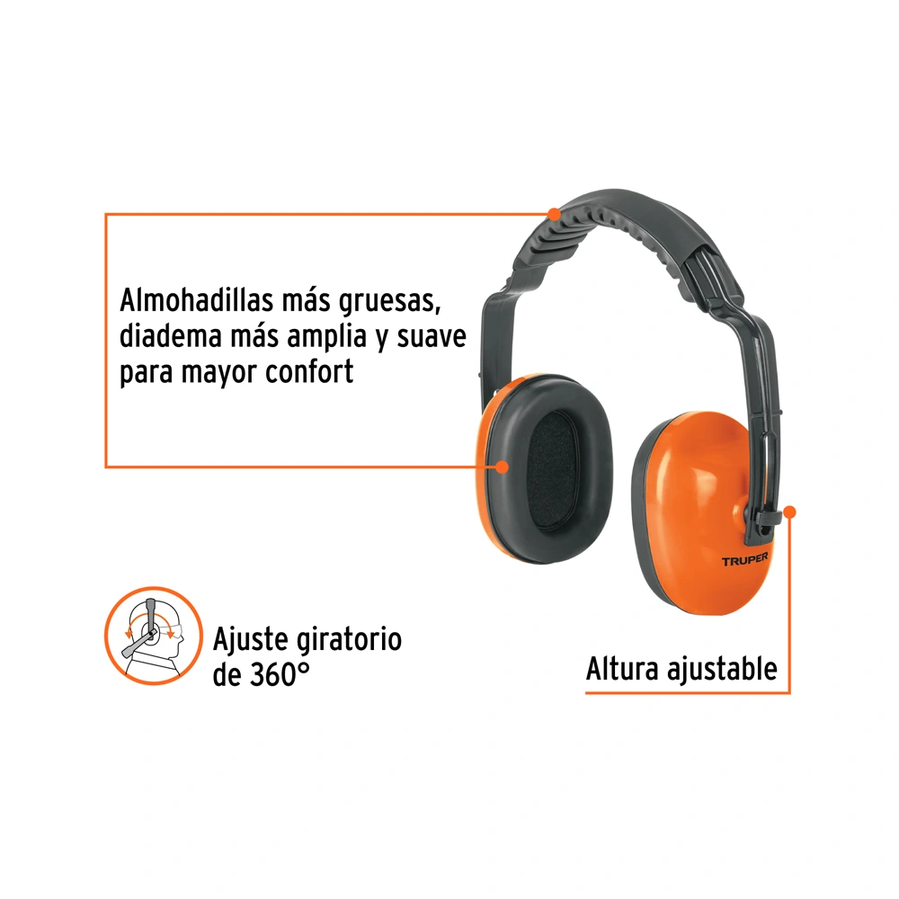 Protector auditivo ajustable Truper - Imagen 2