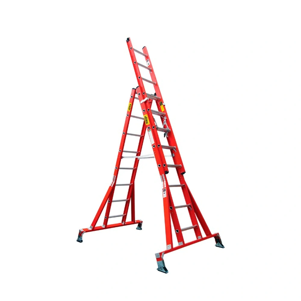 Escalera de extensión dieléctrica tipo caballete